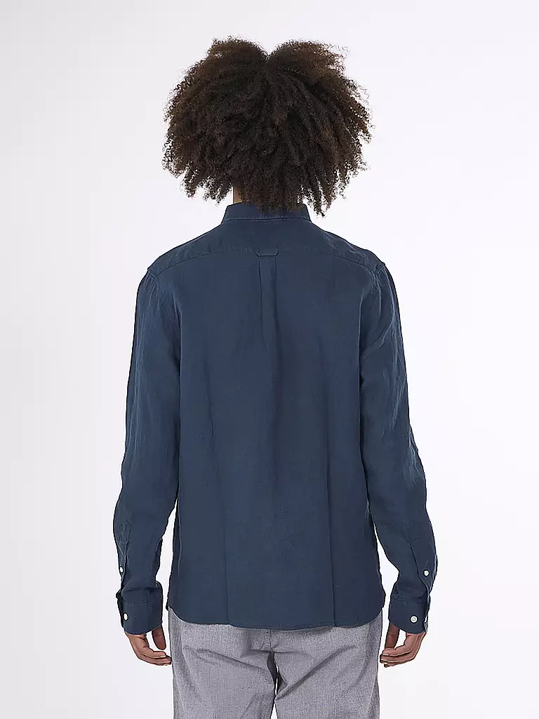 KNOWLEDGE COTTON APPAREL Leinenhemd blau