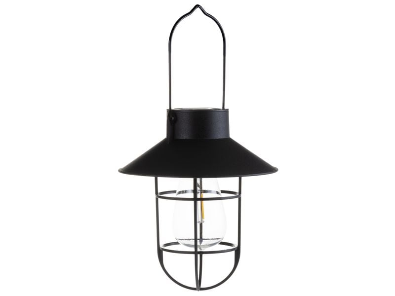 COCON Laterne LED Solar, Schwarz Dekorative Beleuchtung für den Balkon, die Terrasse oder den Garten