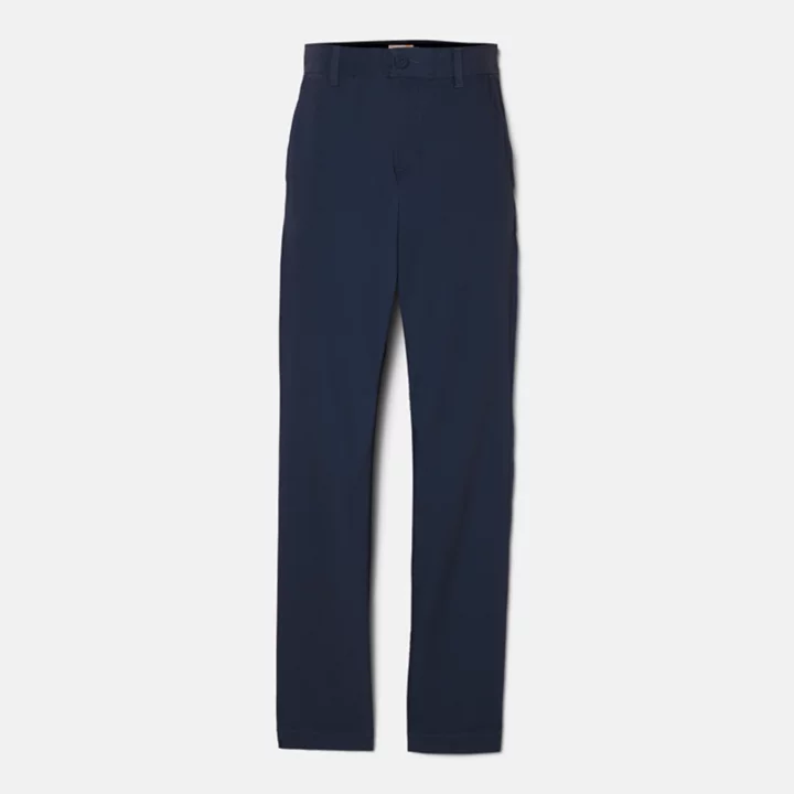 Chino en popeline pour homme en bleu marine