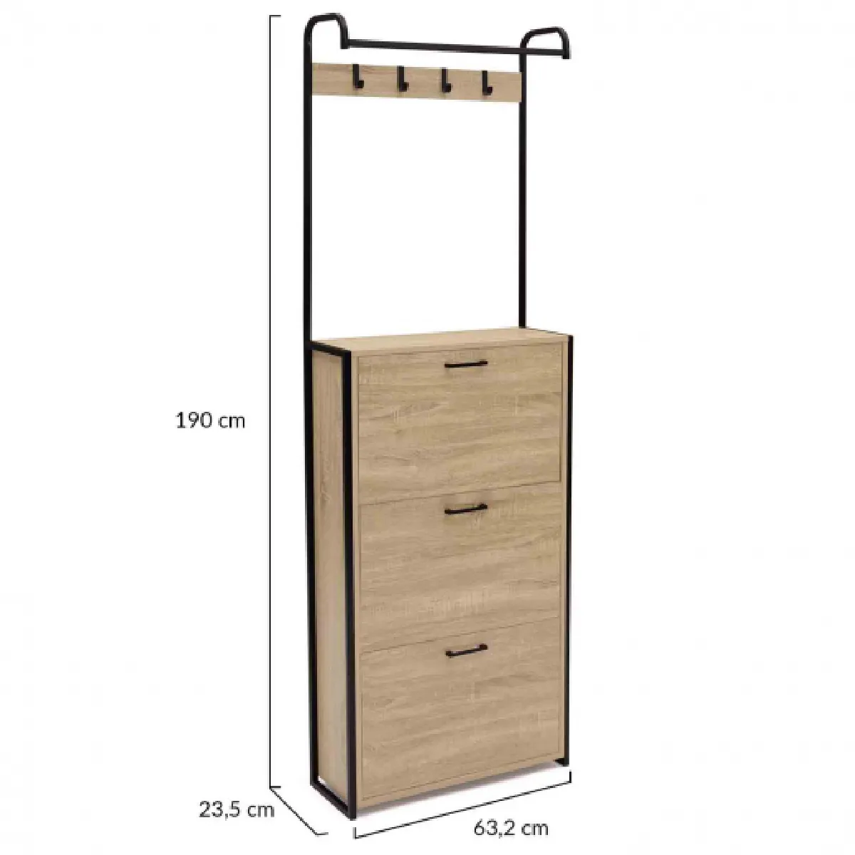 Idmarket MARKET Vestiaire LUIS 3 portes