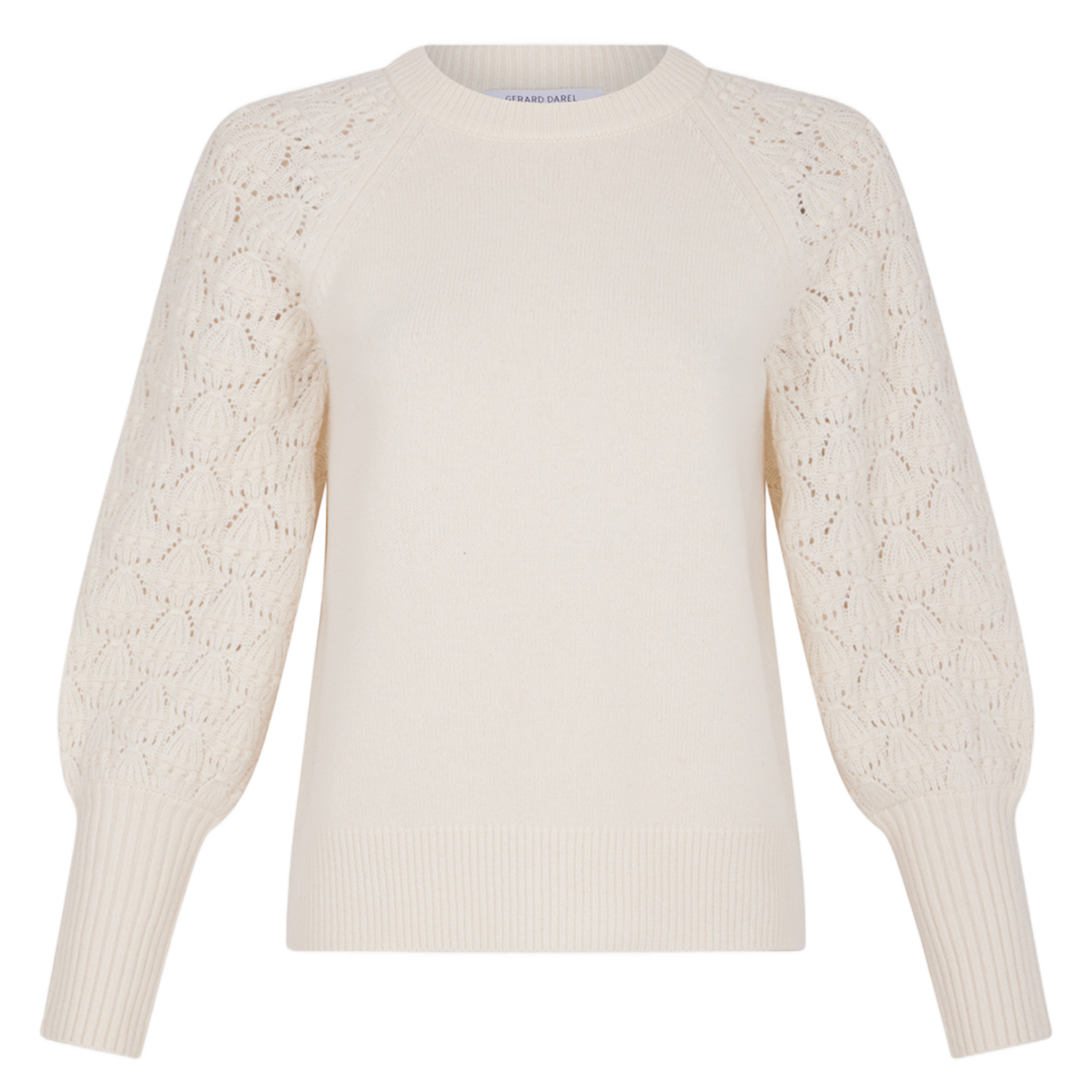 JOELYNE - Pull col rond en laine | Blanc