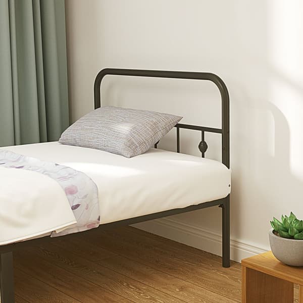 Sengeramme for madrass 200 x 90 cm, sammenleggbar sengeramme, 82,5 cm høy metallseng, metallrammeseng av metall, til soverom, gjesterom, svart