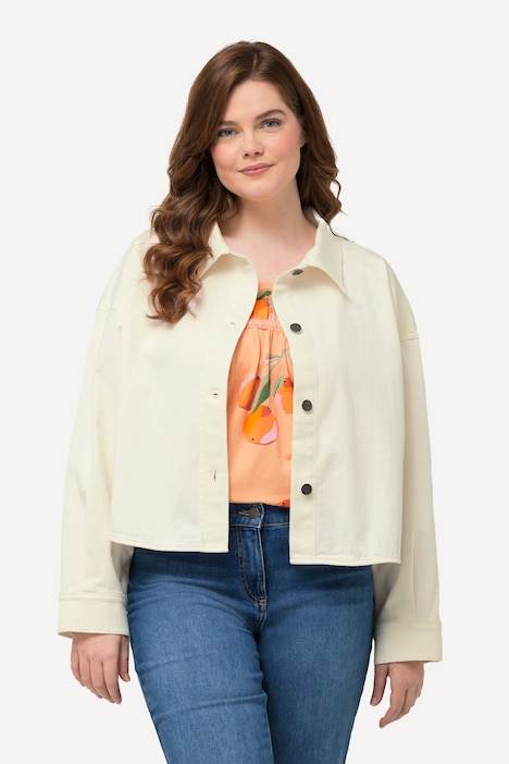 Jeans-Shirtjacke, Hemdkragen, Biobaumwolle