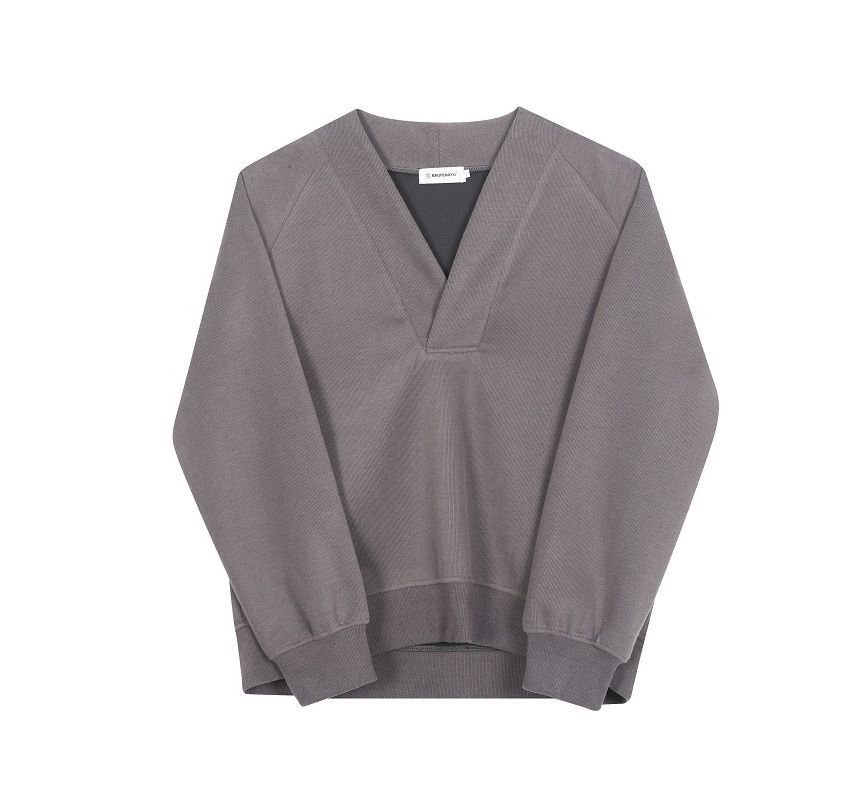 Patow - V-hals effen sweatshirt