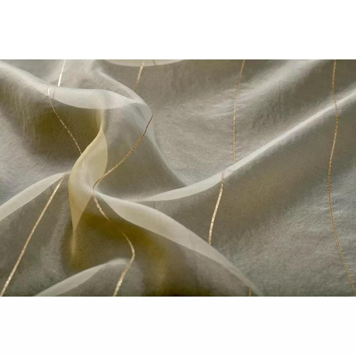 Tagvorhang Organza Stripe beige,gold