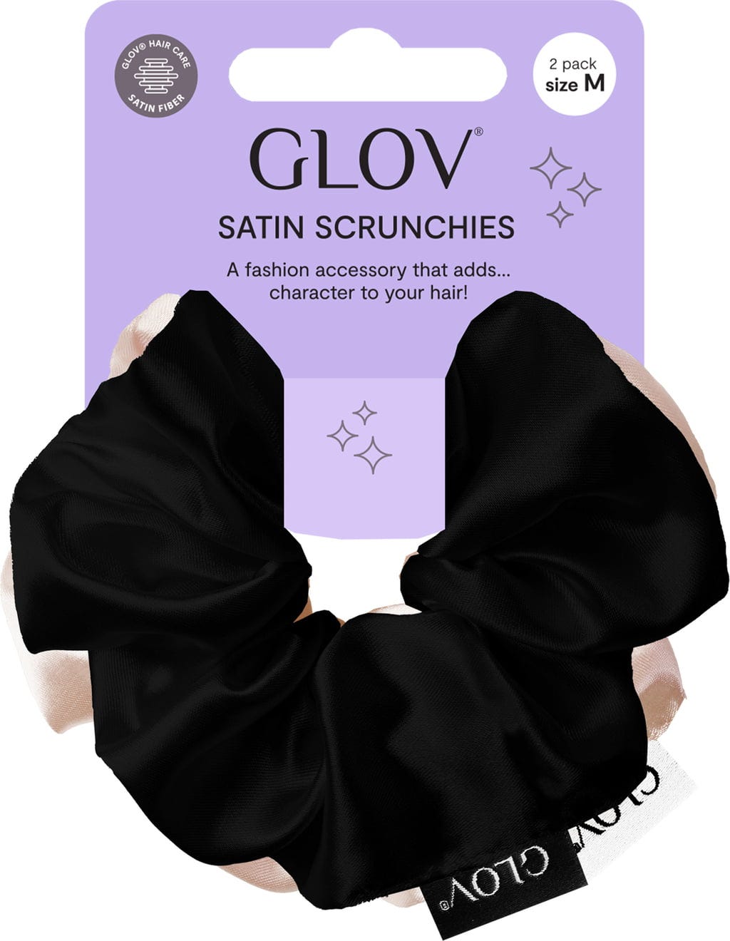 GLOV  Scrunchies 2 Pack M, Champagne/Black