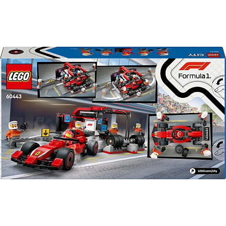 LEGO City F1 pitstop og pitcrew med Ferrari-bil 60443