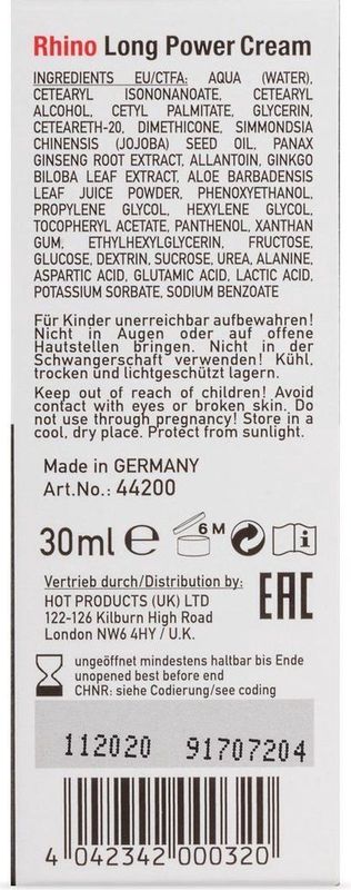 HOT - Rhino Long Power Crème - 30ml