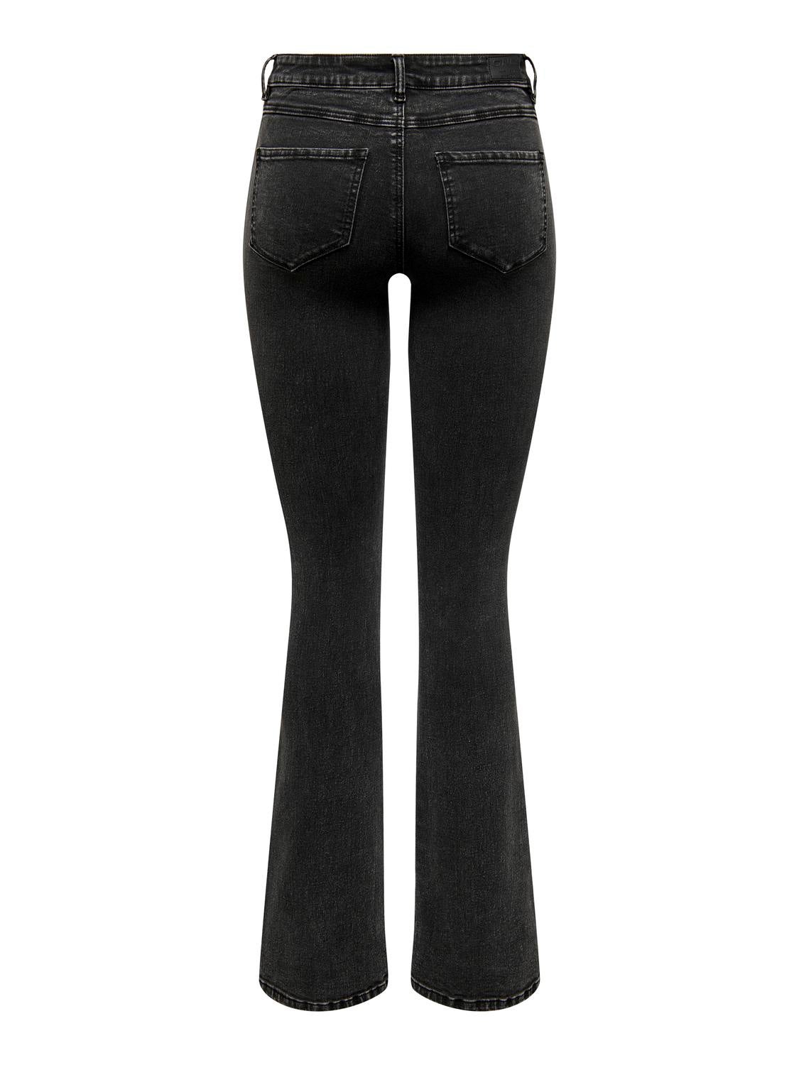 ONLROSE Mittlere Taille Ausgestellt Jeans Washed Black