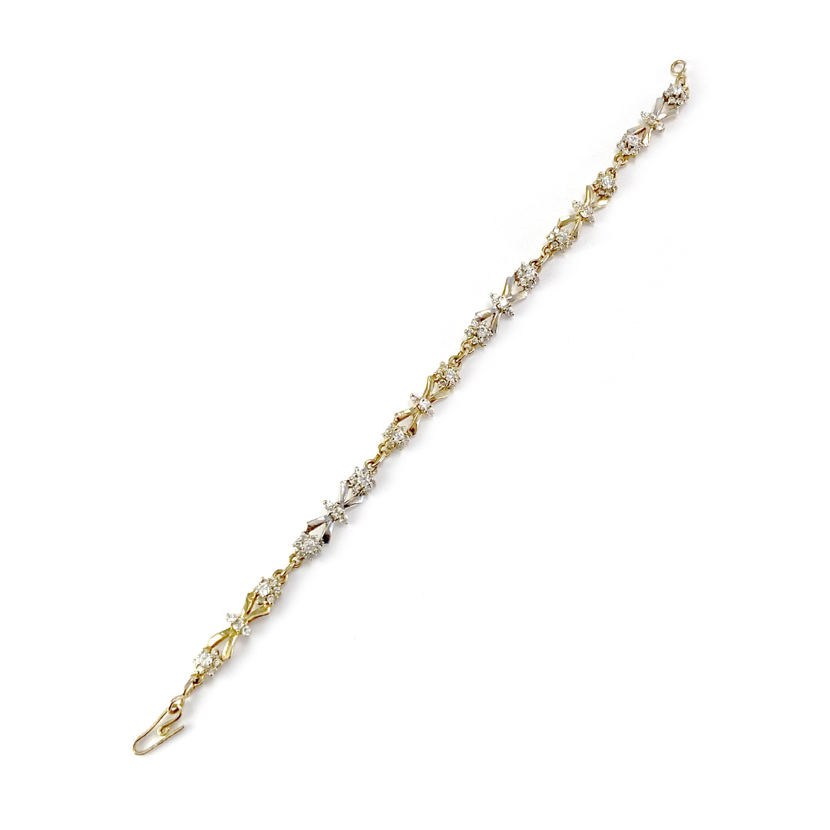 Bracelet d'occasion or 750 2 tons zirconia