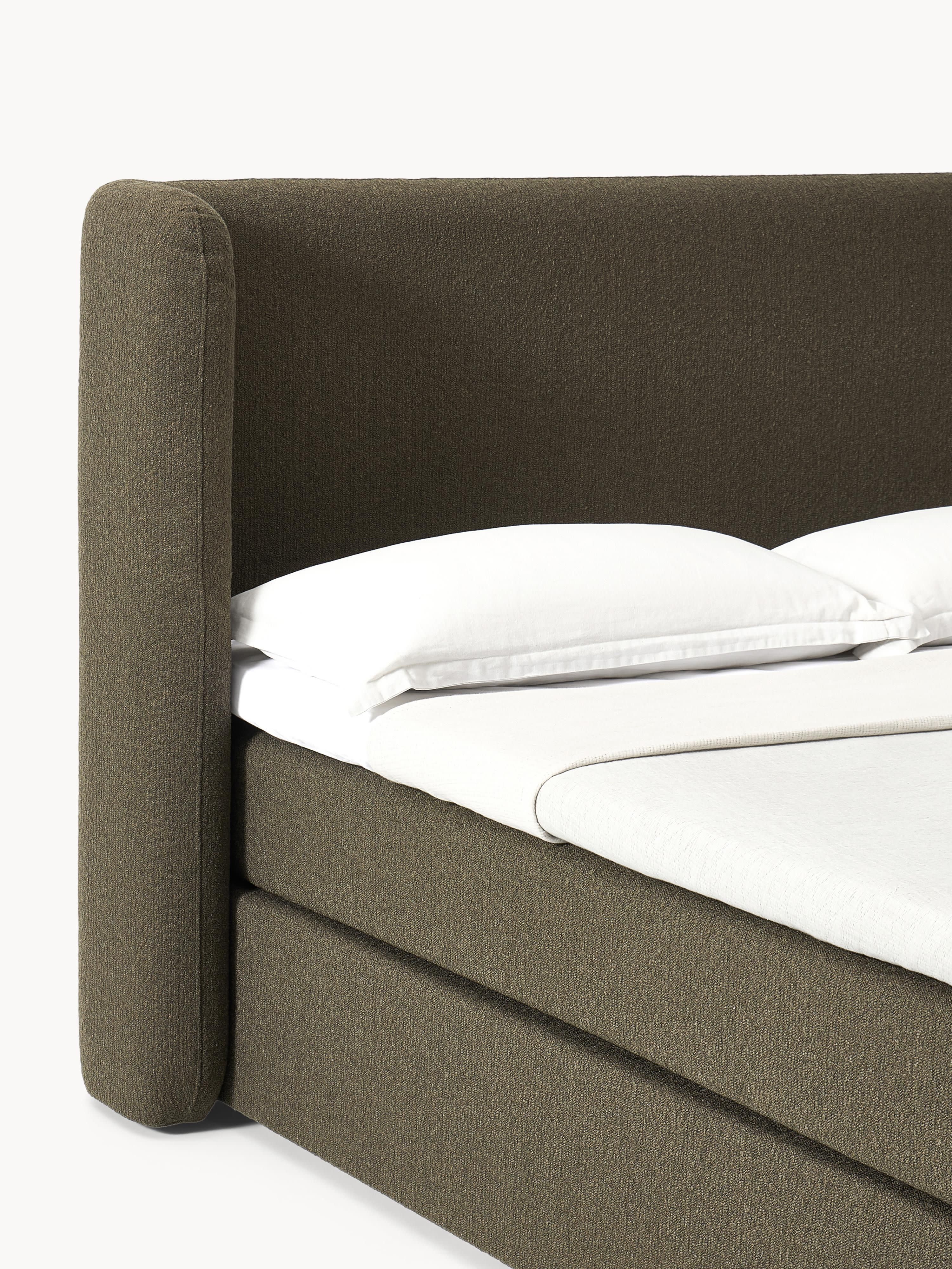 Bouclé boxspring bed Perla