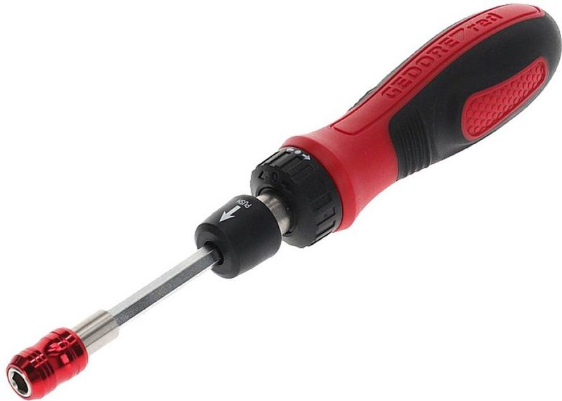 GEDORE - Ratel-Schroevendraaier - Rood - 1/4 inch - Ergonomische Handgreep