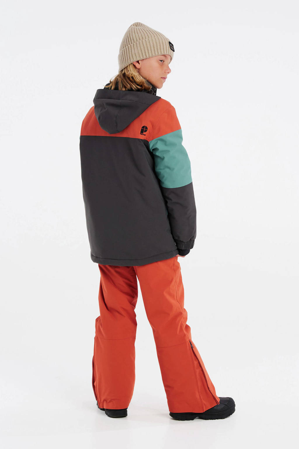 Protest ski-jack PRTPECKER JR antraciet/oranje/turquoise