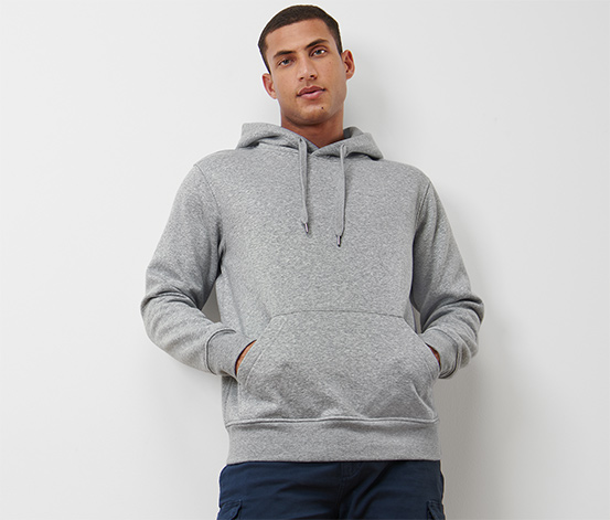 Hoodie, grau meliert