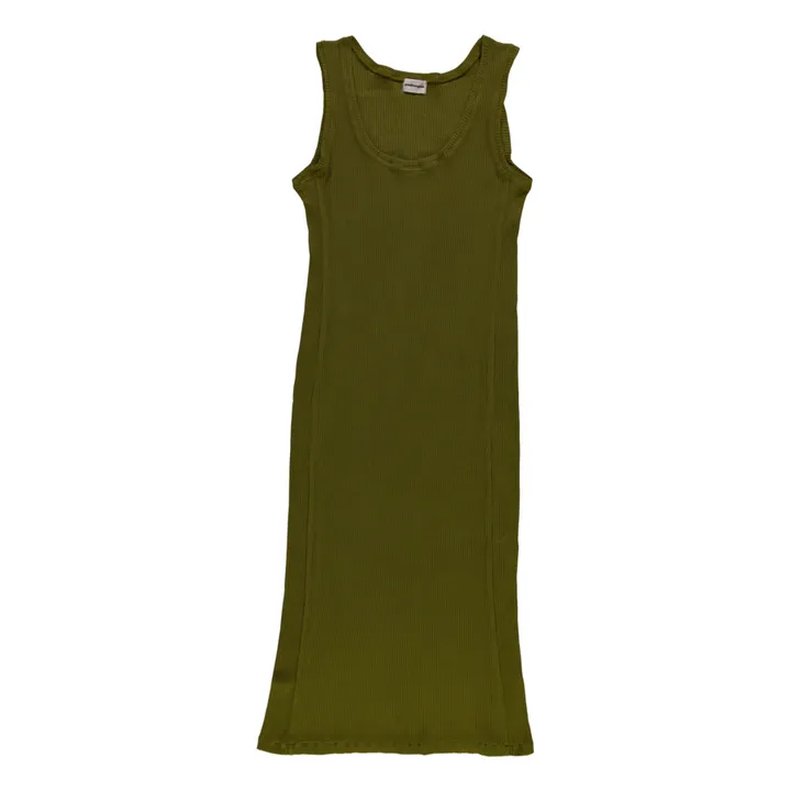 Poudre Organic Robe Côtelée Fève - Collection Femme | Vert kaki