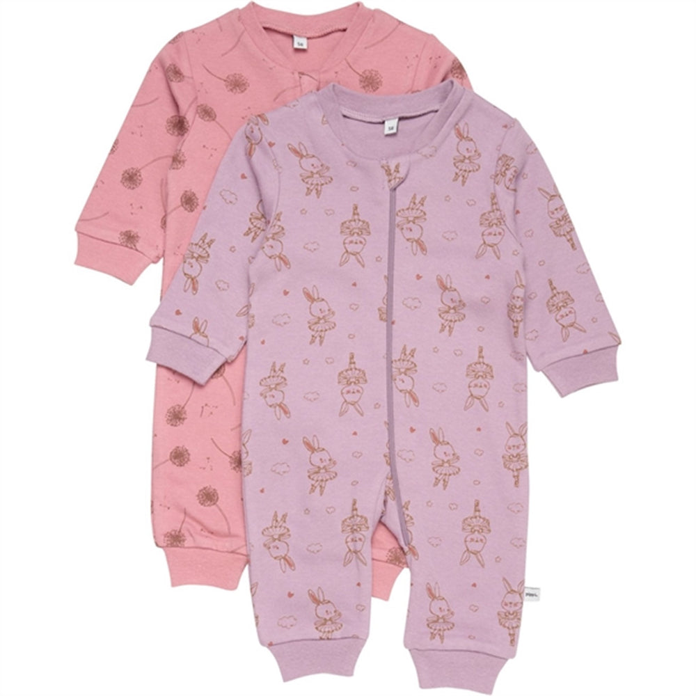 Natdragt med Lynlås 2-pak Dusty Rose
