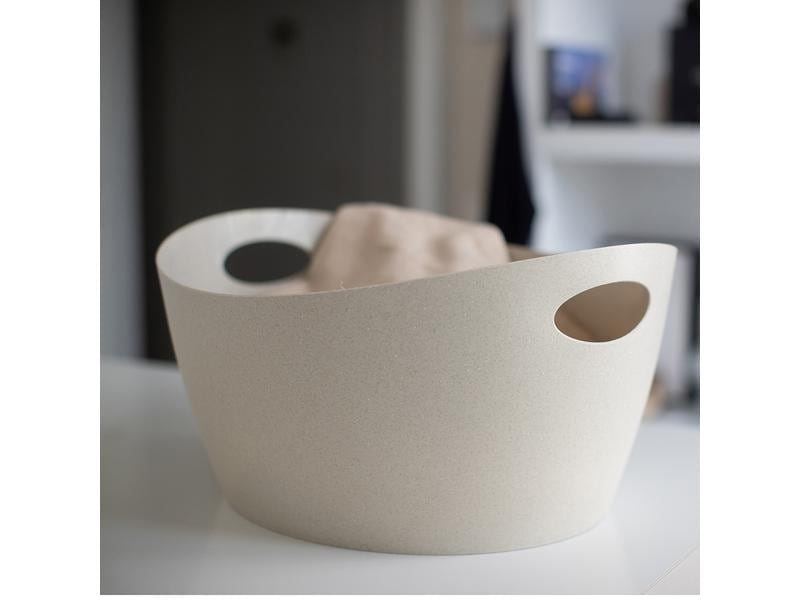 Koziol Wäschekorb  Bottichelli L 15 l, Beige/Gelb Wäschehalter mit integrierten Griffen