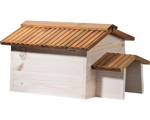 Voederstation voor egels, dobarhout, 55 x 38 x 28 cm, bruin en wit