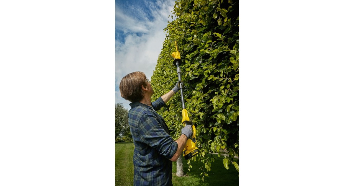 StanleyFATMAX V20 18V Heggenschaar op steel 45 cm  (Geel/zwart, Accu (4.0Ah) en oplader inbegrepen)
