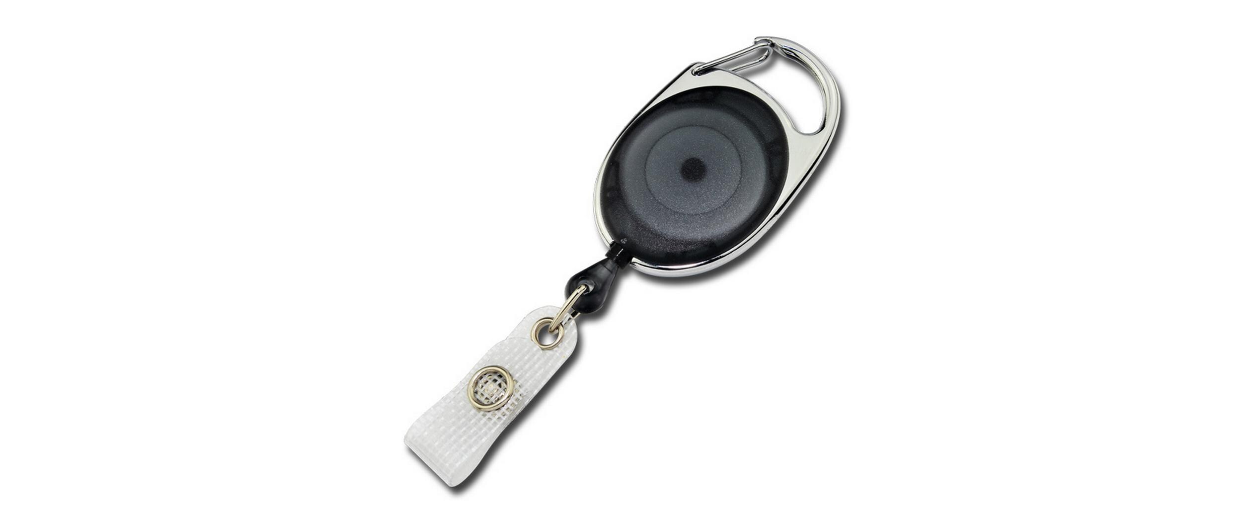 Ausweishalter Ovale Jojo 63 Schwarz, 10 StückOvale Jojo Ausweishalter transparent mit Bügel Schwarz
