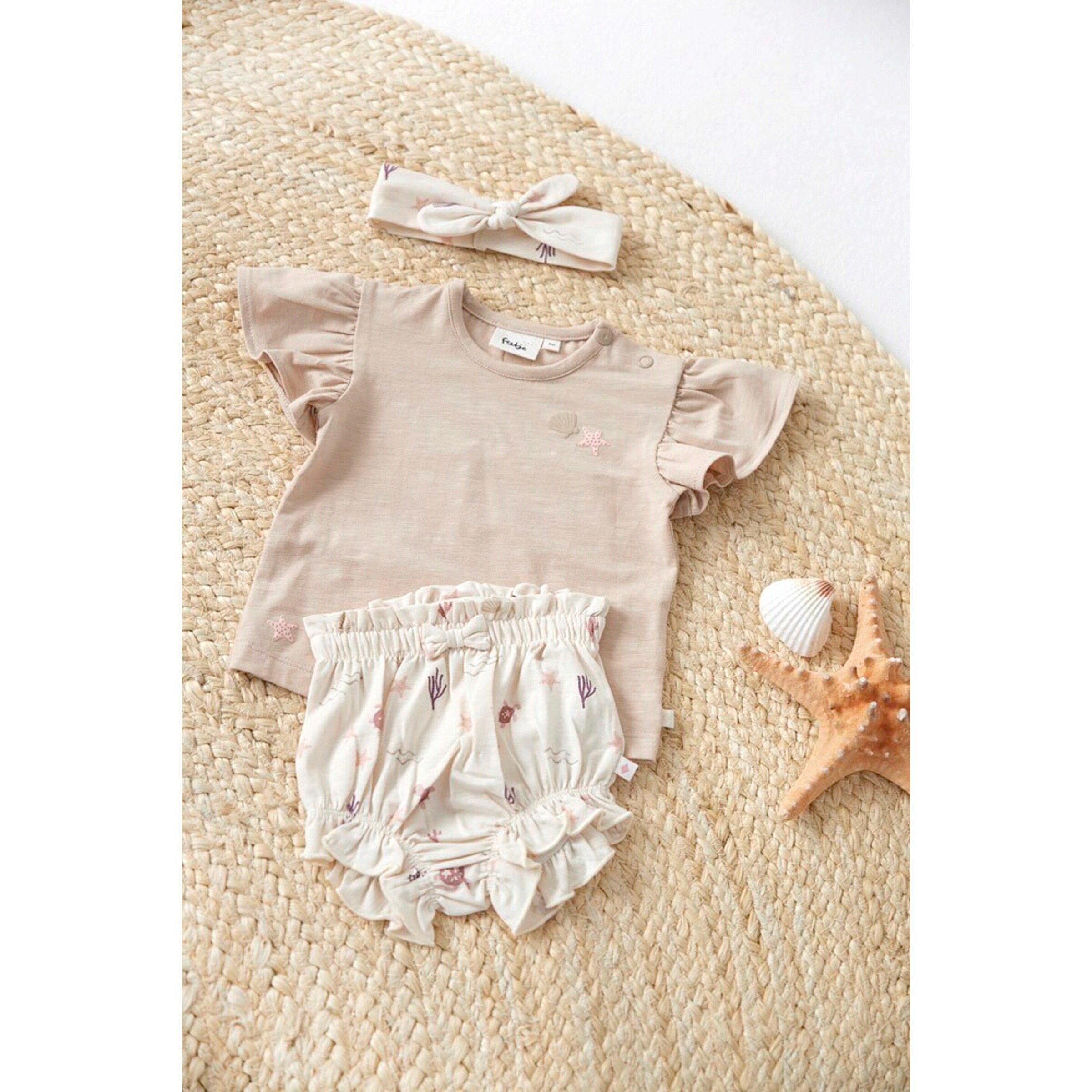 Feetje T-Shirt Ocean Rüschen beige
