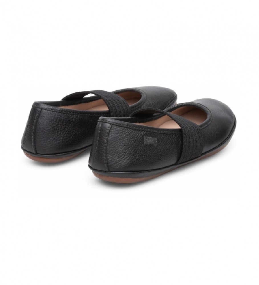 Sapatilhas de Ballet Infantis Camper Right em Couro Preto