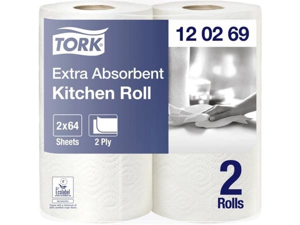 Køkkenruller Tork Ekstra Plus Premium 2-lag hvid - (24 ruller pr. pakke)