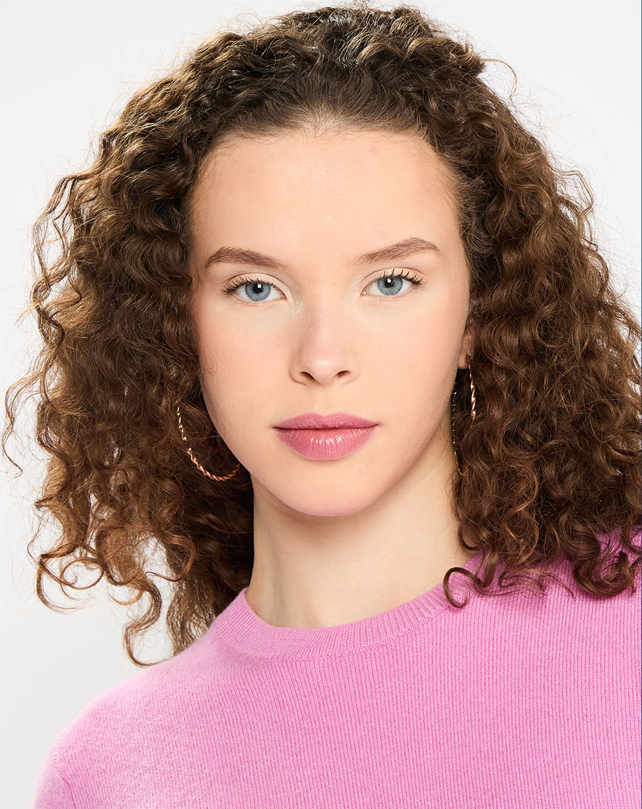 Galeries Lafayette Pull 100% Cachemire Zabri col rond rose
