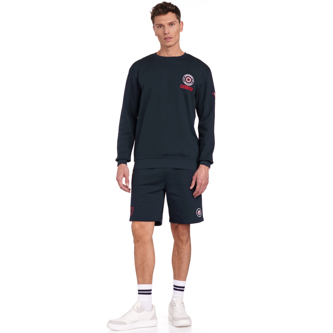 VanVaan Herren Sweatshirt mit Brust-Print dunkelblau