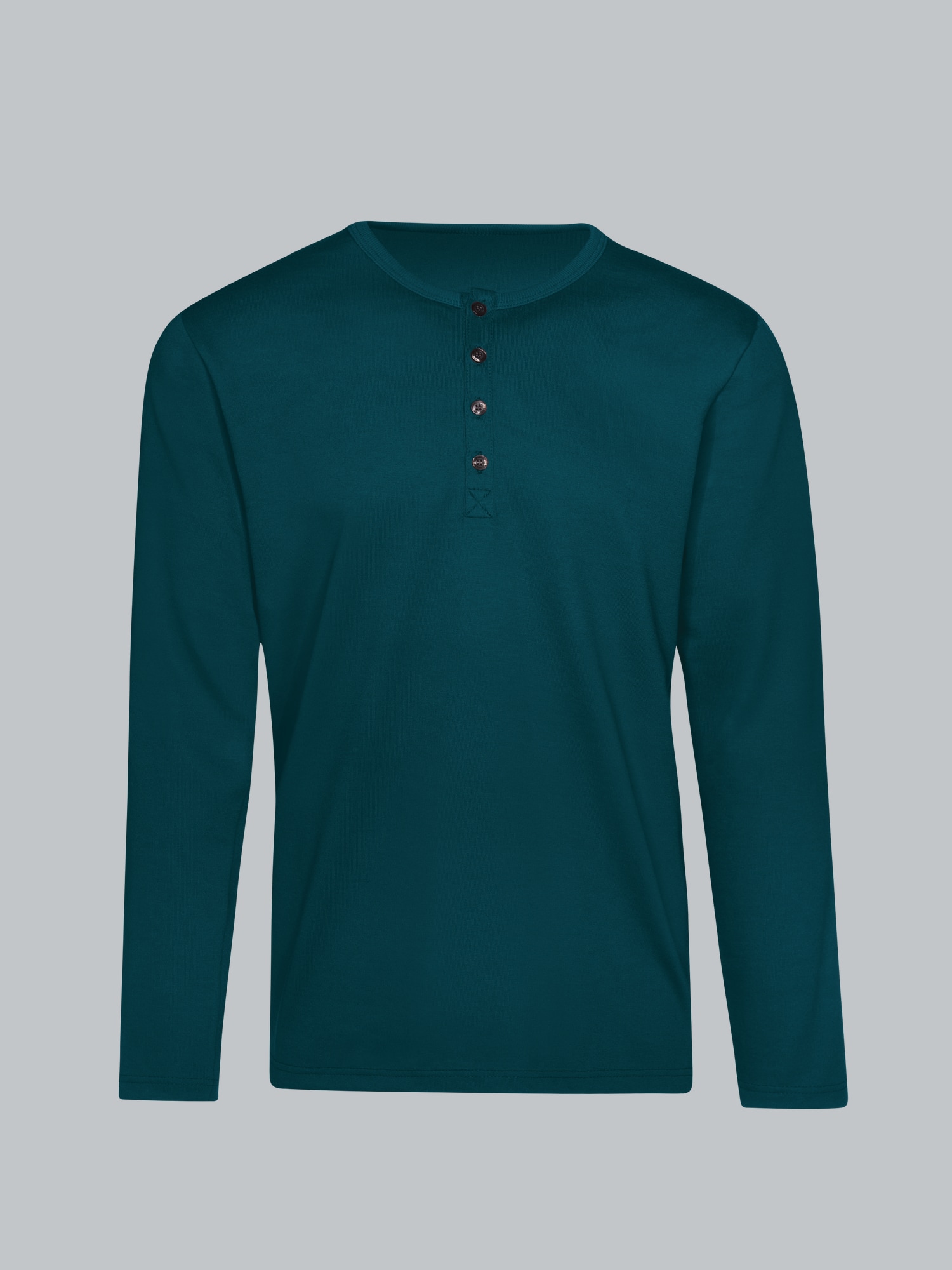 Langarmshirt mit Knopfleiste Saphir