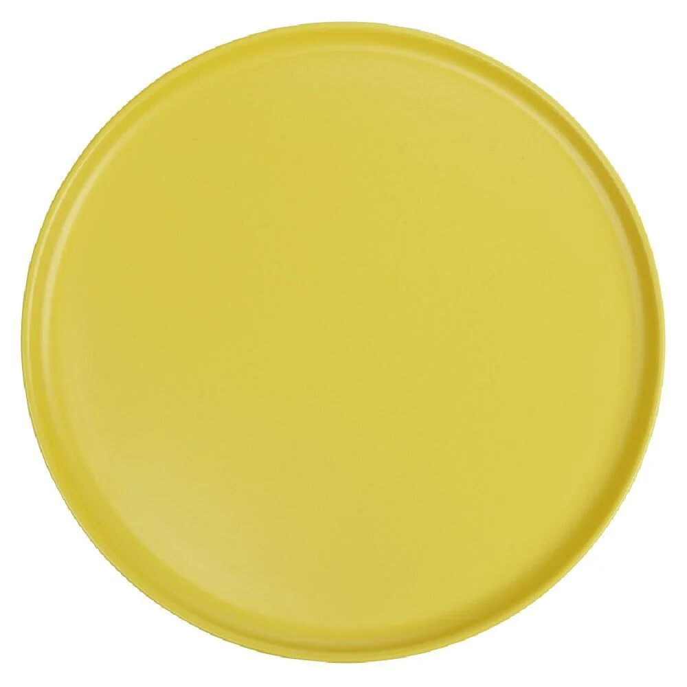 Assiette ronde plate Nordic porcelaine jaune