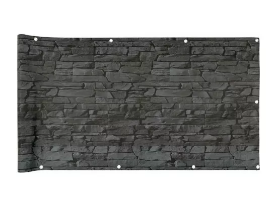 écran d'intimité de balcon aspect pierre de rebord gris PVC