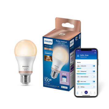 Philips White PH Smart LED peerlamp E27 100W dimbaar