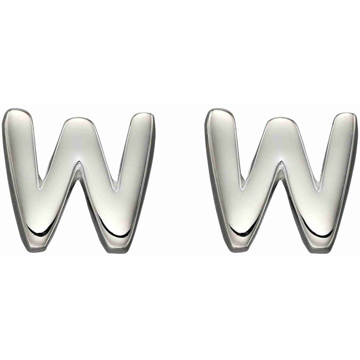 Boucle d'oreille lettre W en argent 925/1000