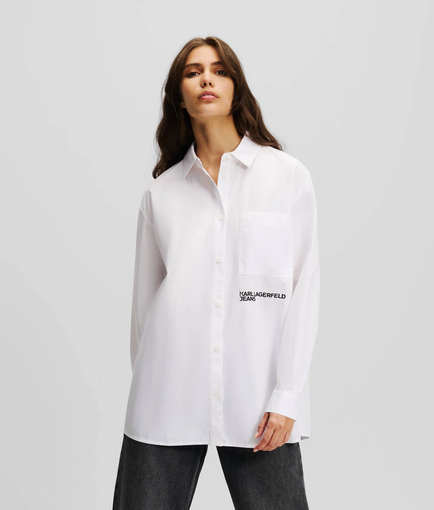CHEMISE OVERSIZE KLJ - Blanc