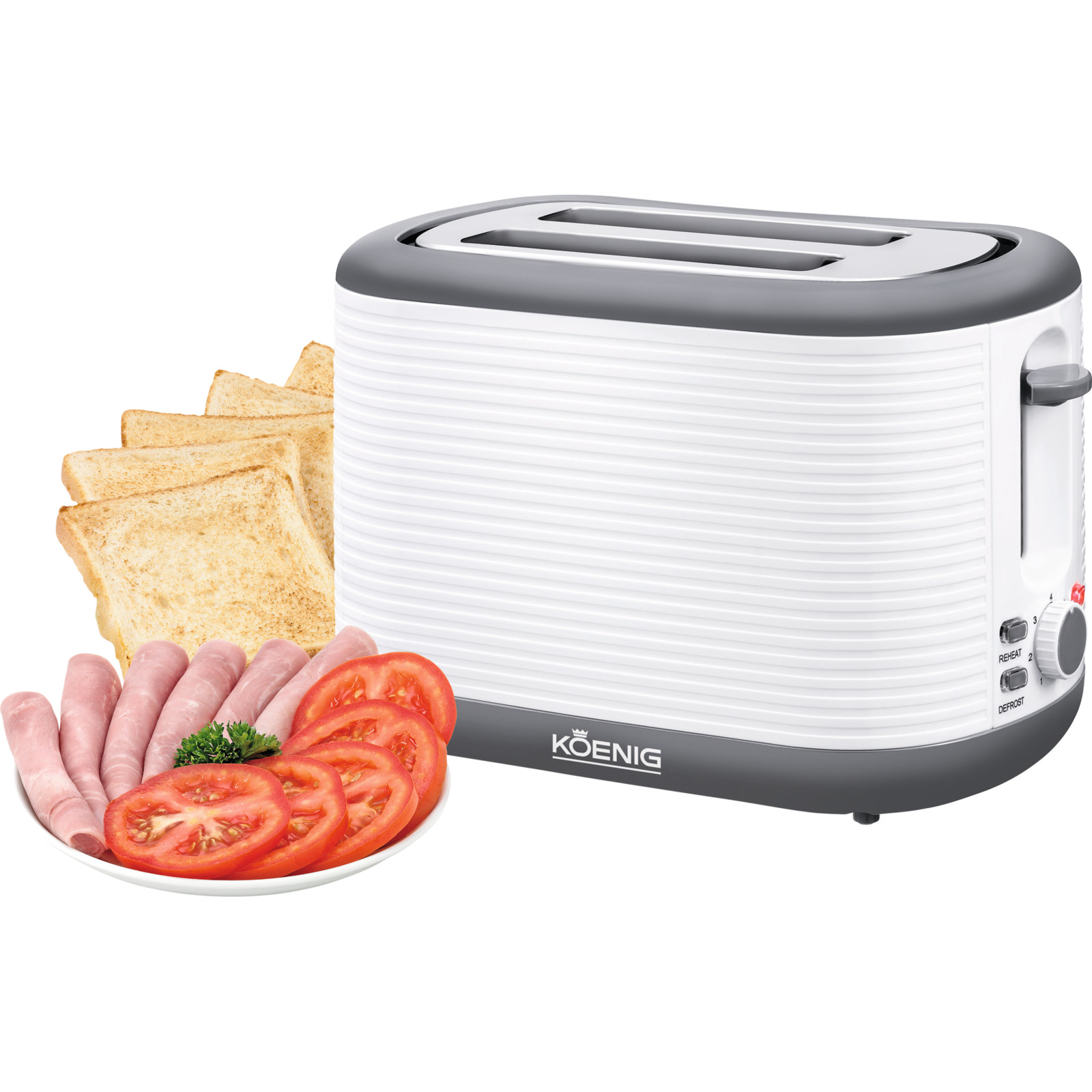 König Toaster Stripes weiss