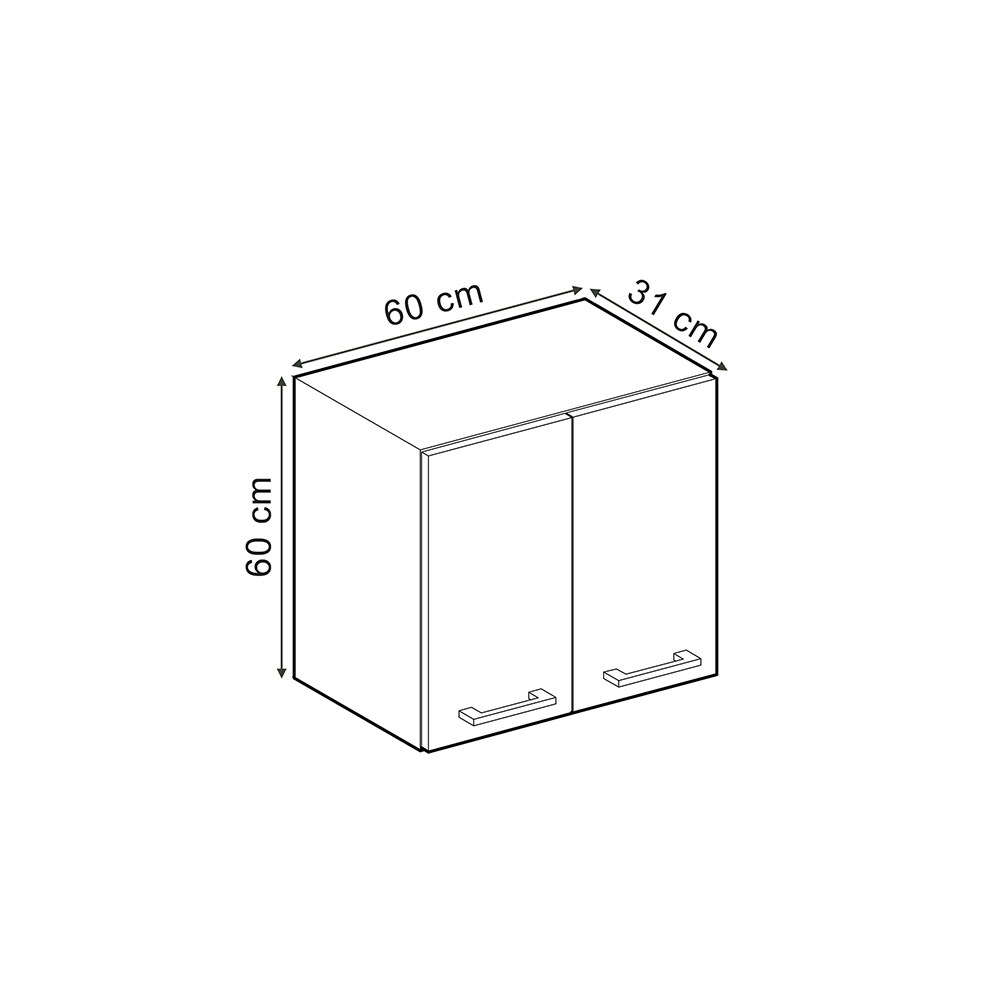 Vicco Hängeschrank R-Line Schwarz Beton Weiß 60 cm