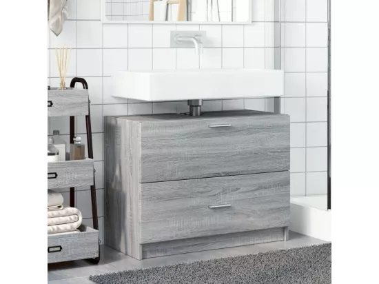 Armoire d'évier sonoma gris 78x37x59 cm bois d'ingénierie