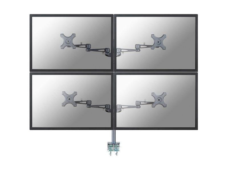NEOMOUNTS Tischhalterung FPMA-D935D4 bis 10 kg – Schwarz Für 4 Monitore von 10