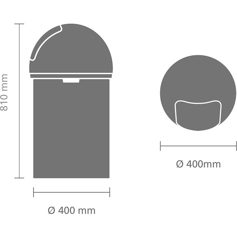 Poubelle Push 60 litres ronde Brabantia