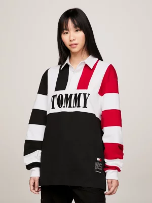 Polo de rugby Tommy Remastered com listras para ambos os sexos