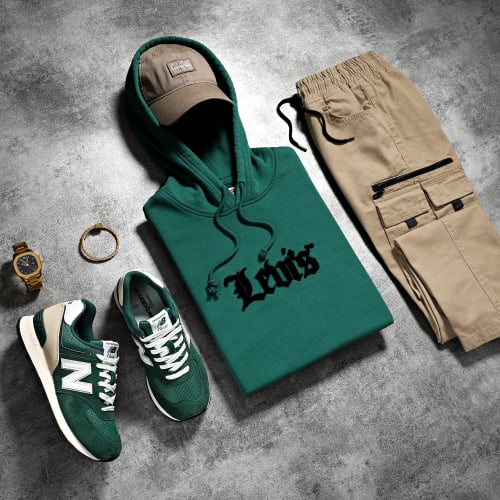 Sweat Capuche Relaxed Graphic 38479 Vert