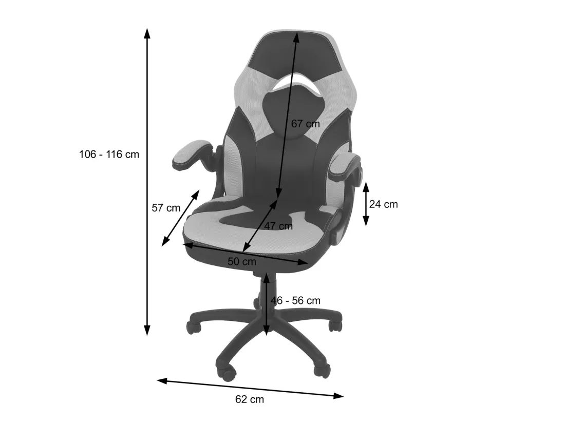 Chaise de bureau MCW-K13, noir-blanc