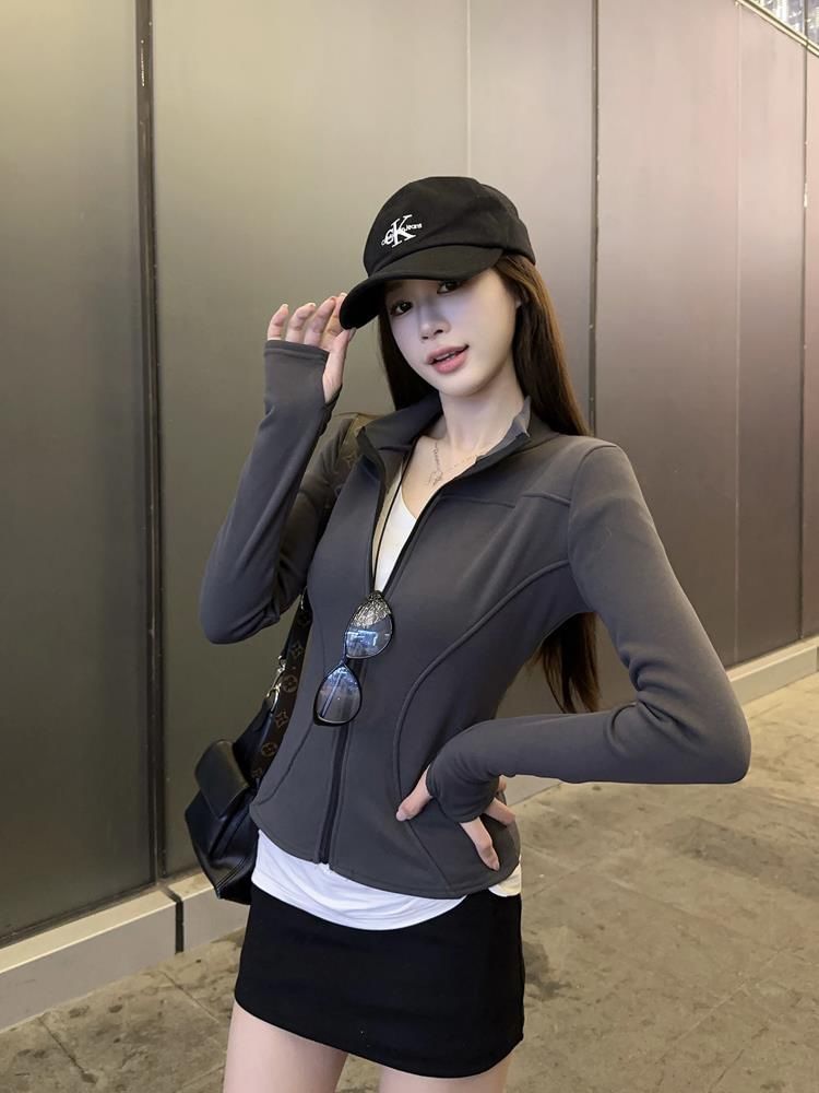 Cloud Nine - Slim fit jack met opstaande kraag en rits