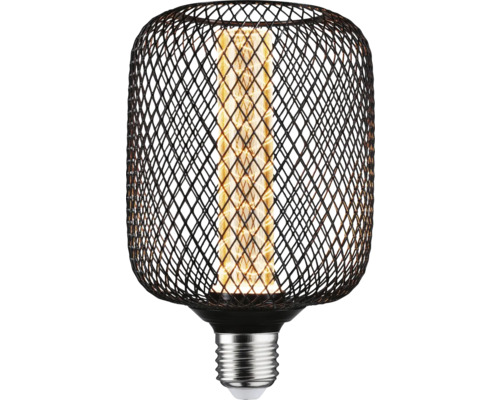 Paulmann Metallic Glow Cilindrische LED Lamp E27/4.2W (20W) zwart 200 lm 1800 K gloeilamp met kap