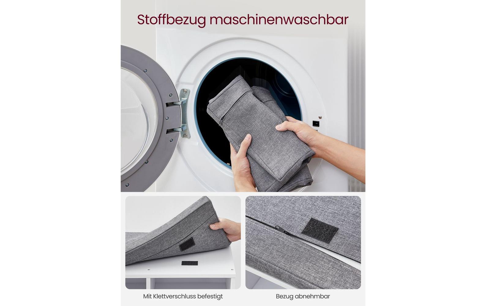 Schuhschrank mit Polster 104 x 48 cm, Grau/Weiss<br>Schuhorganizer