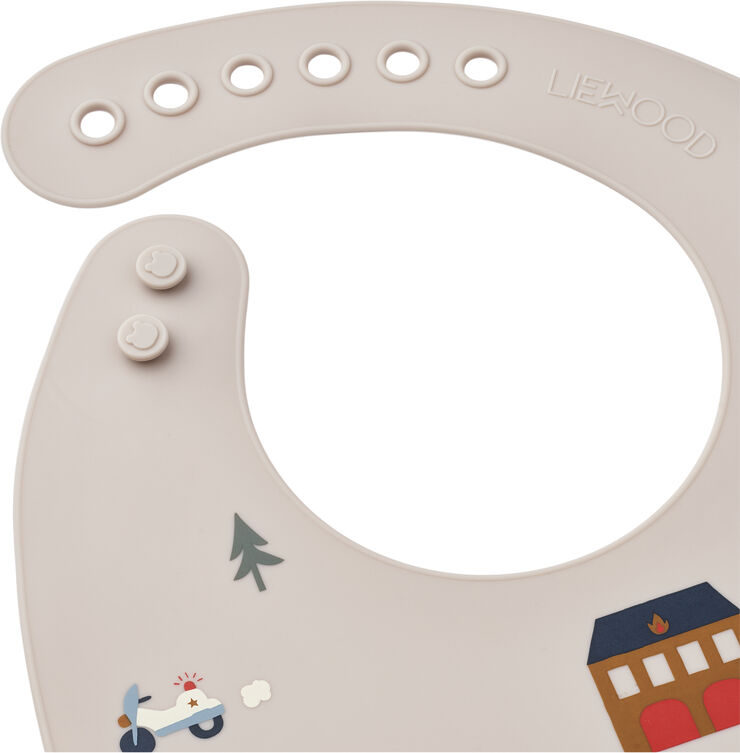 Liewood Tilda Printed Bib 2-Pack Emergency vehicle / sandy