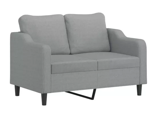 Canapé 2 places avec oreillers gris clair 120 cm tissu