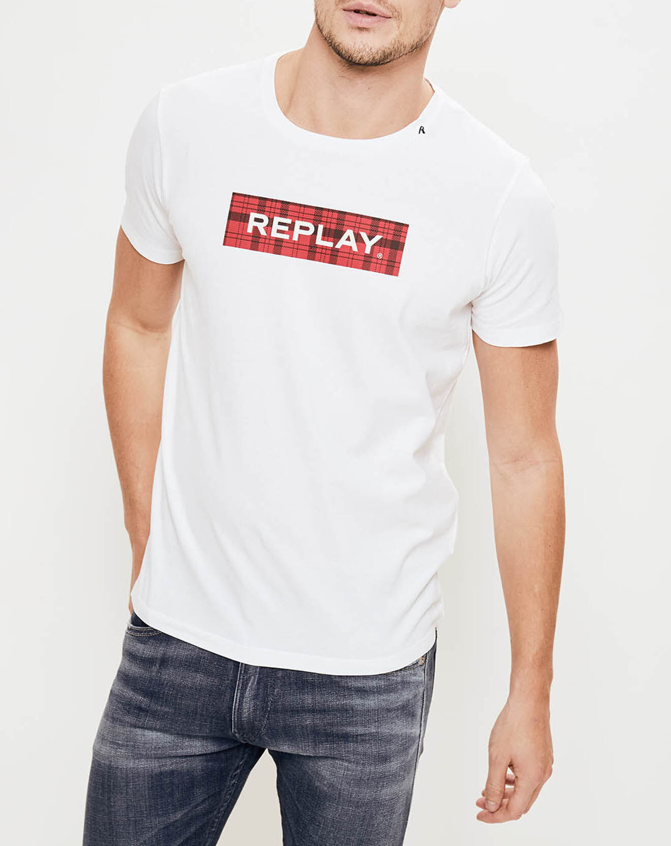 Replay T-Shirt Logo Batwin blanc
