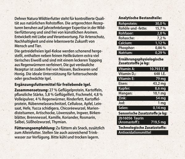 Dehner Natura Premium Igelfutter Igel-Kekse